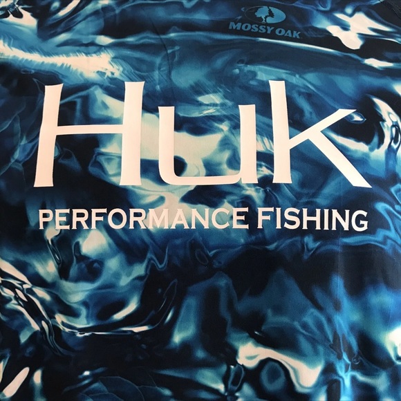 HUK Performance Fishing Gear Mossy Oak Pursuit Camo Medium Long Sleeve Shirt $40 - Picture 3 of 9